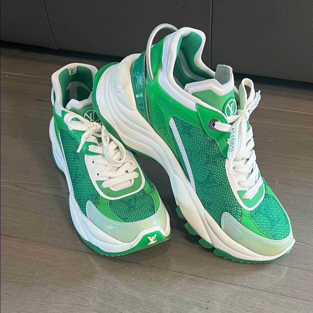 Louis Vuitton Green and White Athletic Shoes